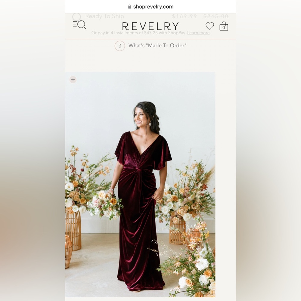 Revelry Gwen Bridesmaid Dress - Petite Size 6